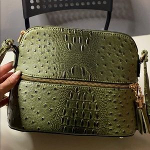 Green croc purse